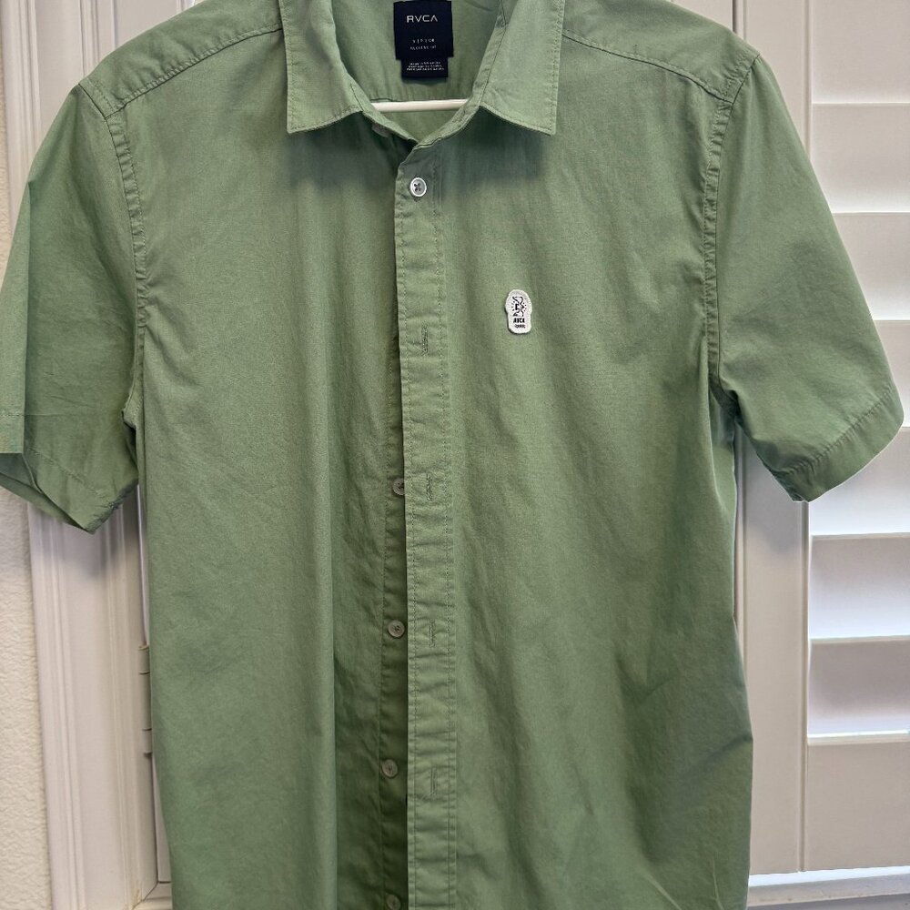 mens rvca button down shirt
